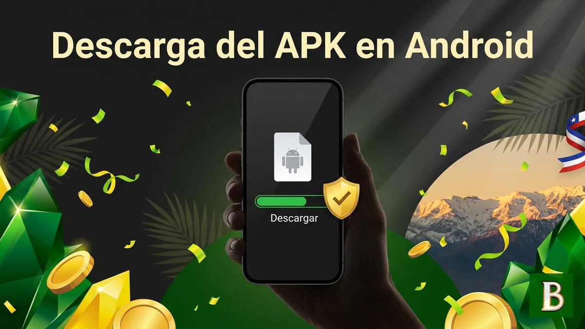 Teléfono Android descargando el APK oficial de Brazino777 en Chile