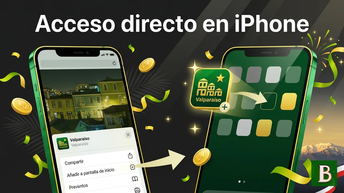 iPhone con acceso directo de Brazino777 añadido a la pantalla de inicio en Chile