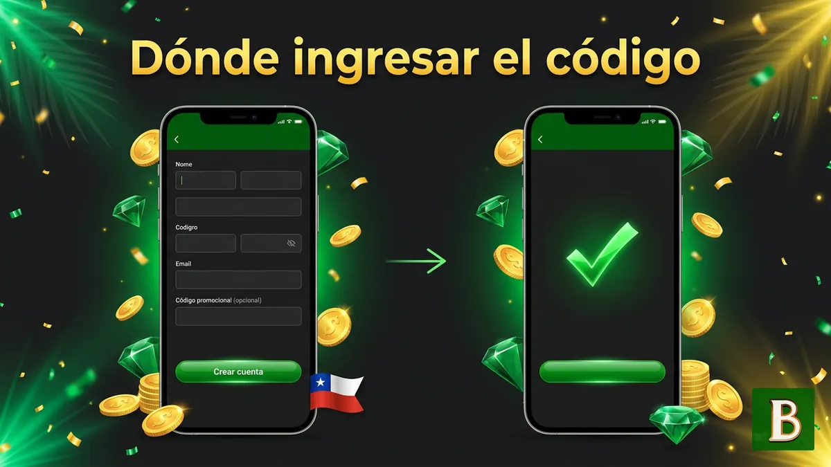 Dónde ingresar el código promocional al registrarte en Brazino777 Chile: formulario de registro