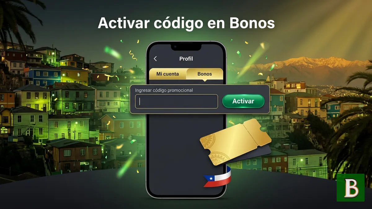 Cómo activar un código promocional en Perfil > Bonos de Brazino777 Chile, paso a paso