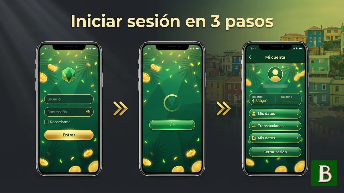 Pasos para iniciar sesión en Brazino777: usuario, contraseña y botón Entrar